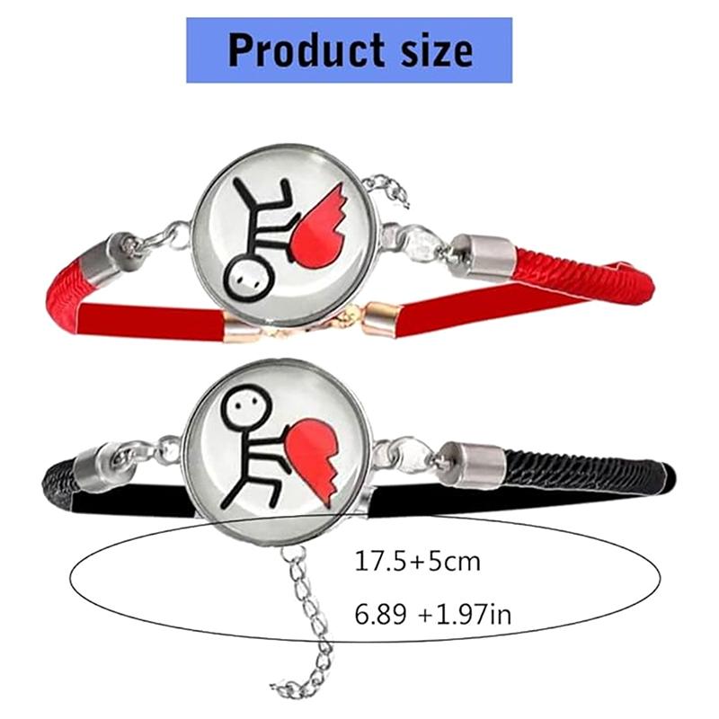 2 Pcs/Set Stainless Steel Couples Bracelet For Women Lover Luminous Sun Moon Rope Charm Friendship Valentine'S Day Jewelry Gift