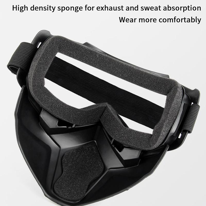 1 Piece Adjustable Motorcycle Goggles Dustproof Moto Glasses Breathable Full Face Protective Motorbike Dirt Bike Off-Road Mask