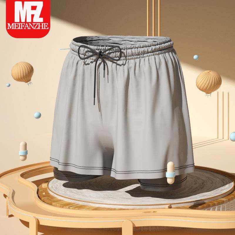 

Профессиональные быстросохнущие плавки для мальчиков: Двухслойный комплект против смущения для детей среднего и старшего возраста XS (45-55 Jin)