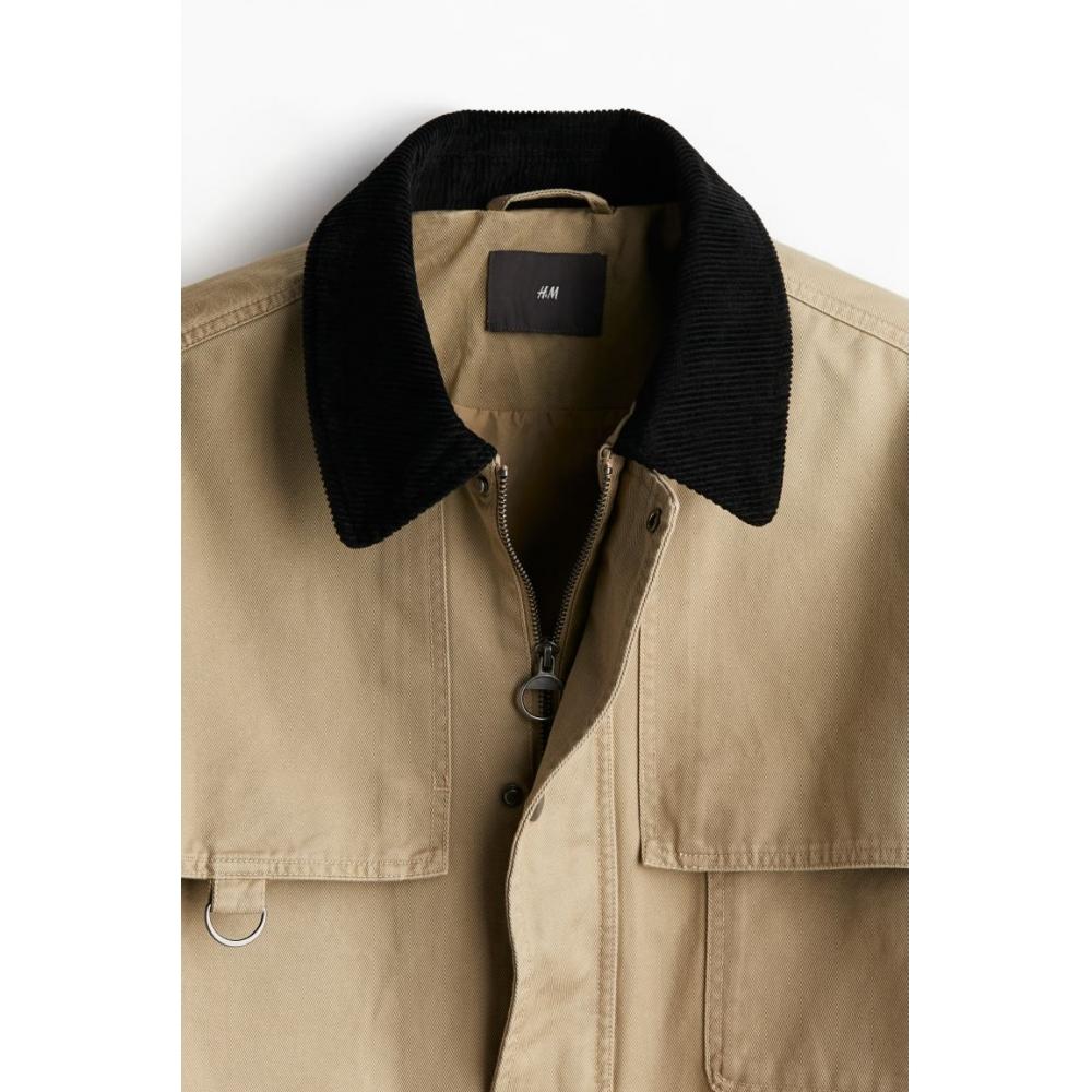H M Loose Fit Utility Jacket Beige
