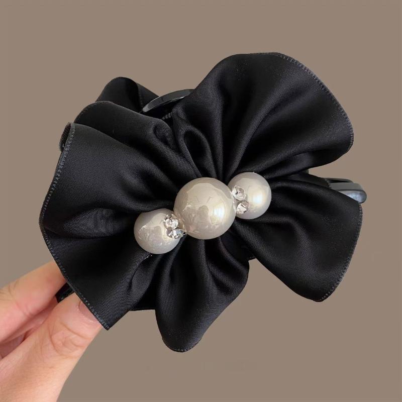 Elegant Pearl Hair Clip For Women Fresh Sweet Style Back Of Head Shark Clip High Fashion Versatile Hair Accessorie
