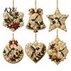 Acrylic Santa Hanging Ornaments 6 Pcs Christmas Pearl Art Ornaments, 2D Flat Holiday Tree Pendant, Decorations Effect Decoration for Home Wall