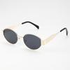 Oval Shaped Trendy Sunglasses for Travel High-end Metal Slimming Sun Shading Fashion Eyewear
