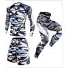 Mens Quick-Dry Athletic Set: Compression Running Pants Long-Sleeve Tee Gym Basketball Outdoor Fitness