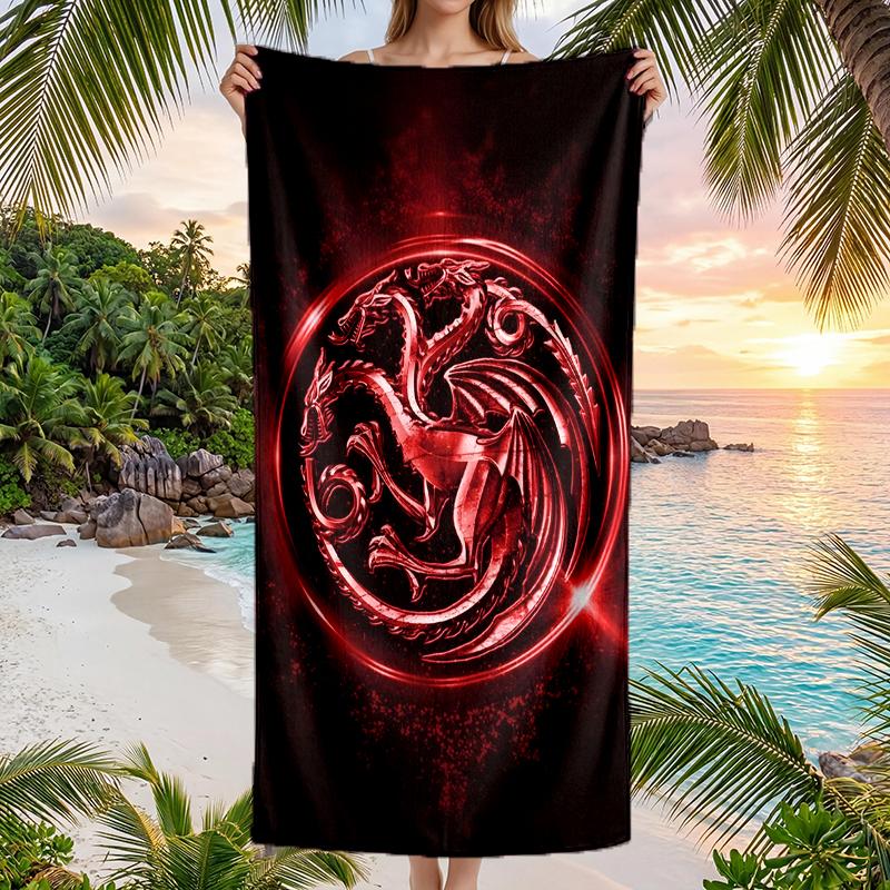 House Dragon Fashion Beach Towel: Ideal for Summer Adventures Soft, Absorbent and Quick Drying Suitable for Swimming and Bathing