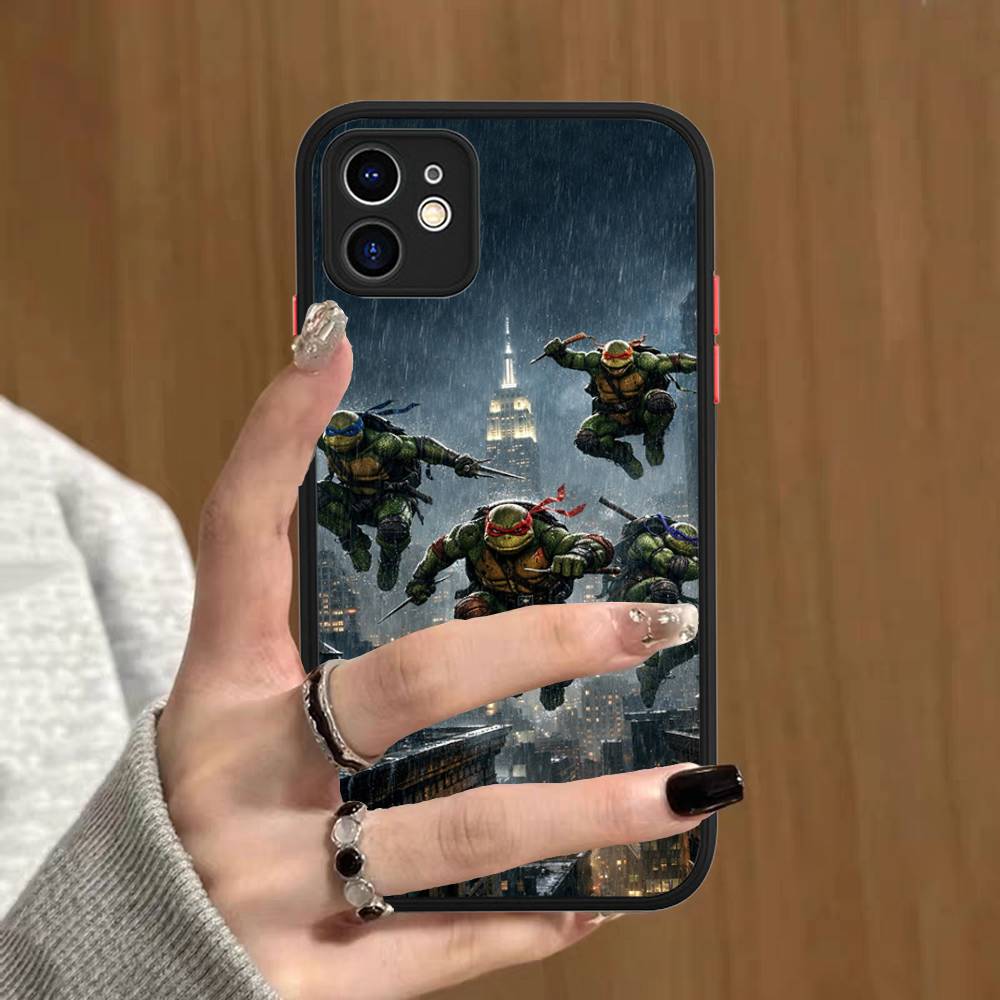 

Cartoon N-Ninja T-Turtles Matte Translucent Phone Case For Iphone 16 ProMax 15 14 13 12 11 X XS PRO Plus iphone X