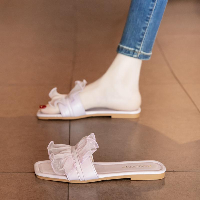 Fashion Flat Shoes Female Slippers Casual Big Size Slides Slipers Women Luxury 2025 Female Shoes Slippers Flat Big Size Slides Fashion 2