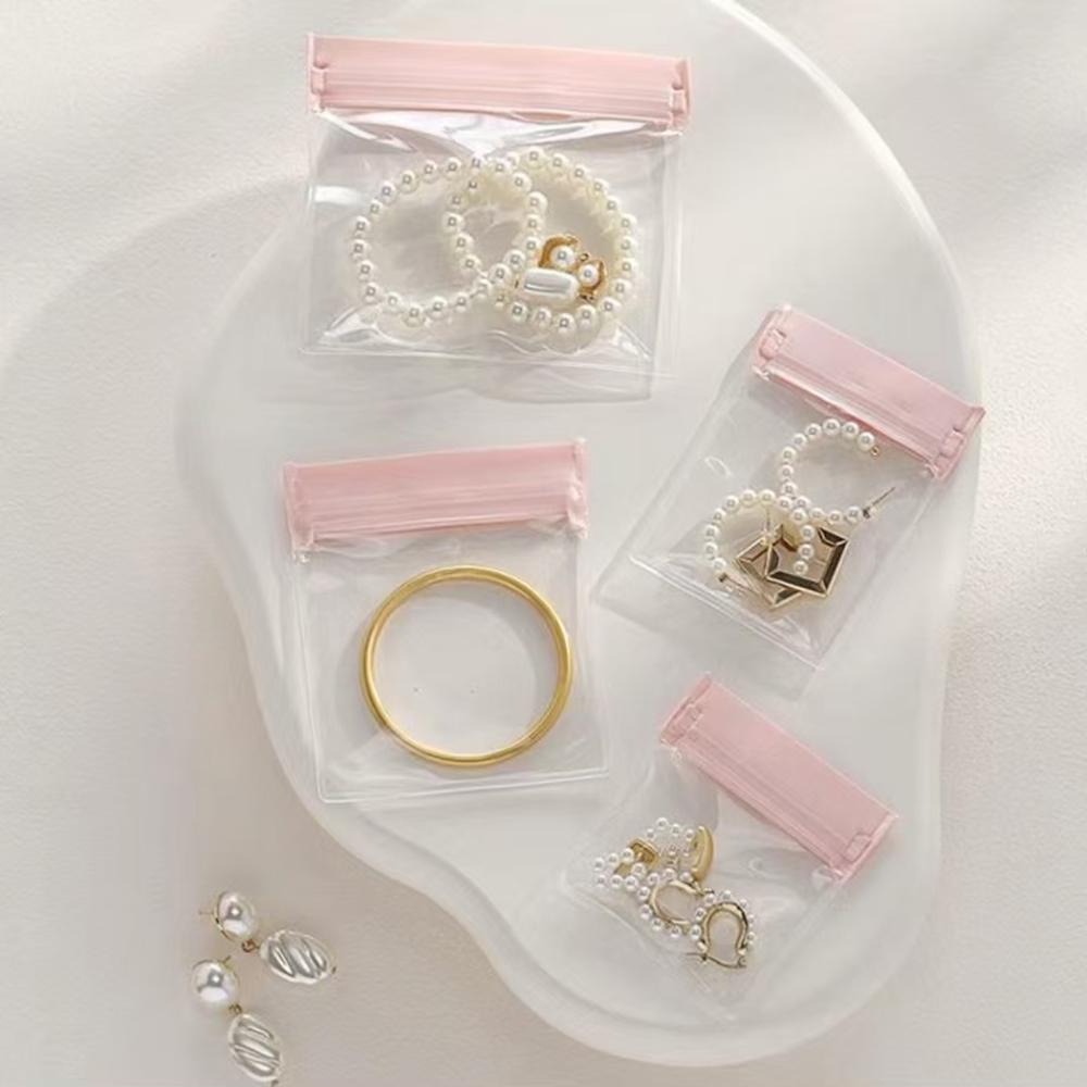 10/15pcs Jewelry Zip Lock Bag Transparent EVA Plastic Storage Envelope Frosted Pouch Ring Earrings Necklace Bracelet Packaging