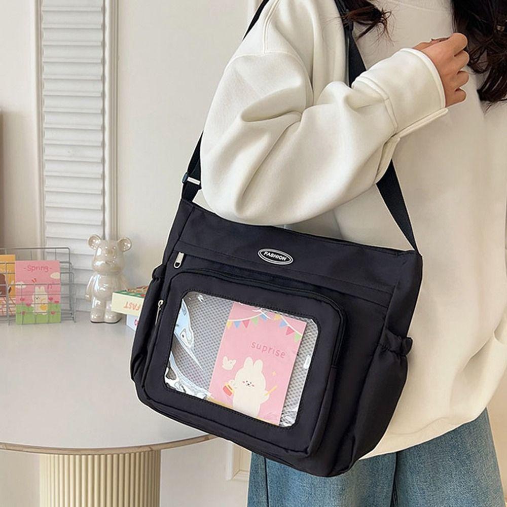 Zipper Bag Transparent Bags Cotton Doll Bag Shoulder Bag Solid Color Itabag  Small Item Bag