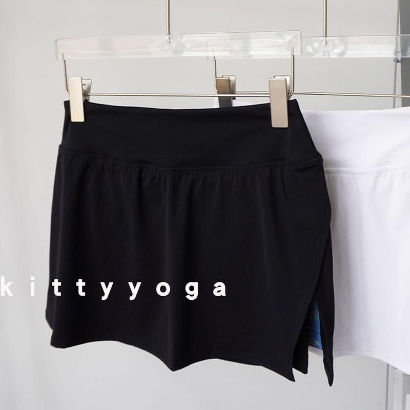 

Tennis Skirt Yoga Exercise Fitness Side Slit Black XL