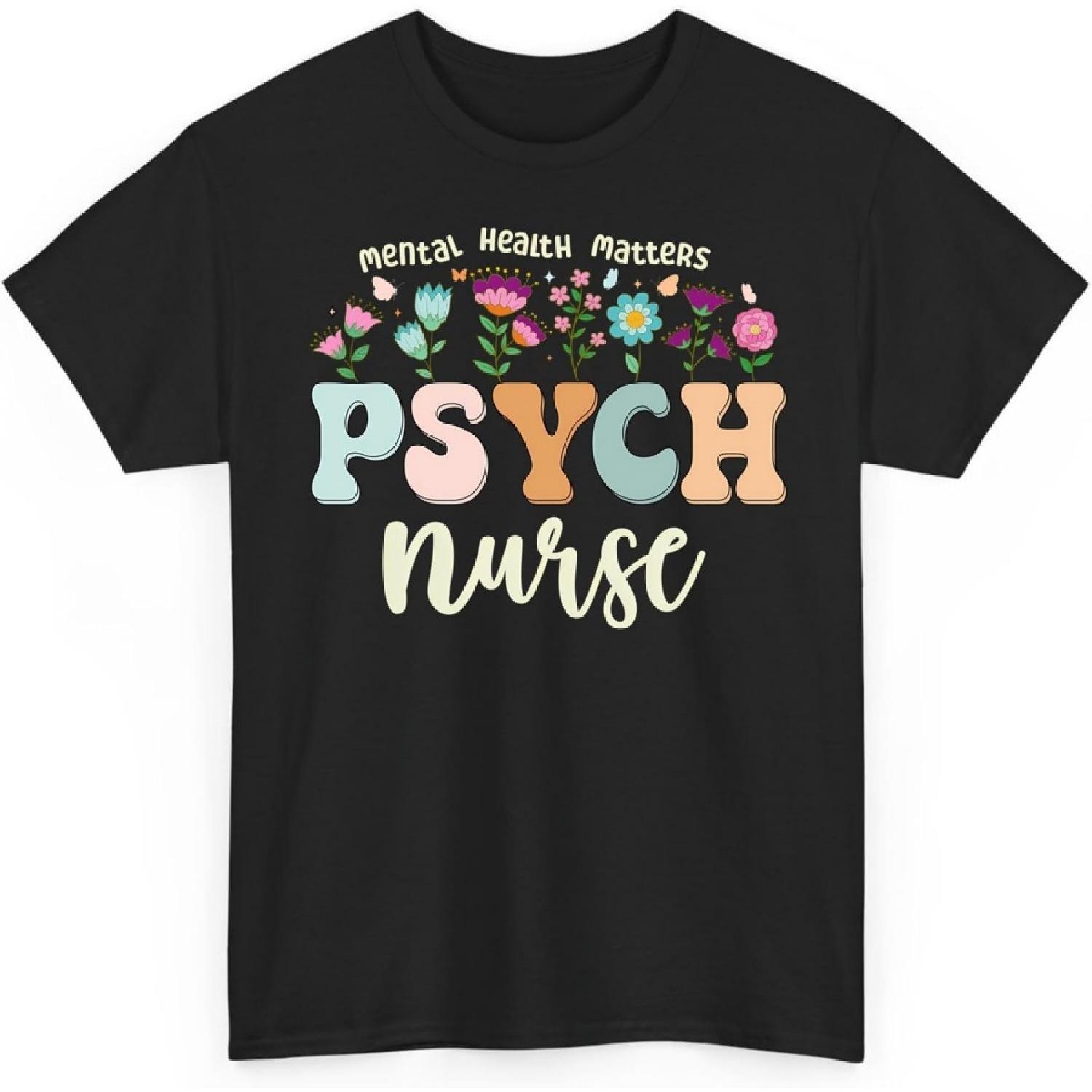 Смешная рубашка для психиатрической медсестры RN, милый отряд психо-медсестер, психическое здоровье, унисекс, подарок для мужчин и женщин S