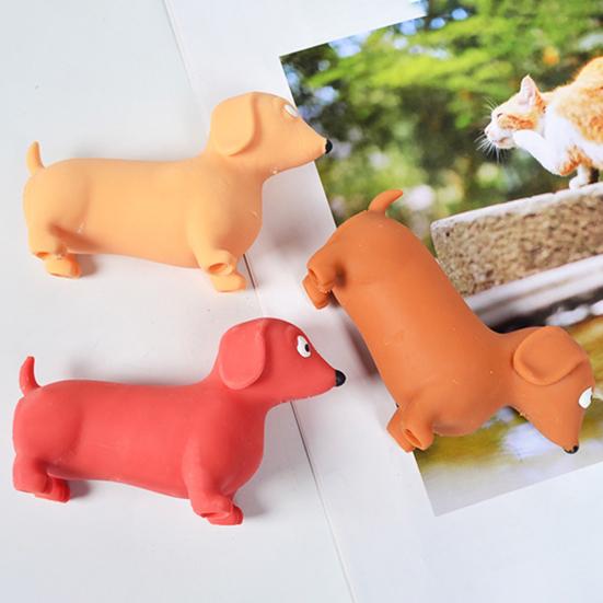 Mini Dachshund Squeeze Toy Stress Relief Simulated Dog Fidget Sensory Toy Soft Stretchy Animal Shape Home Office Desk Toy