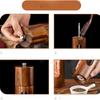 Wooden Salt and Pepper Grinder,8 Inch Manual Pepper Mill Adjustable Coarseness Refillable,Acacia Wood Pepper Shakers for Kitchen