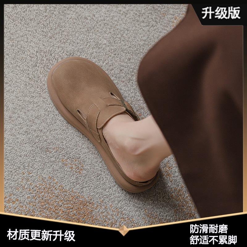 

platform-soled Boken shoes women s bag head half slippers women s outer wear 2025 new spring and summer shoes one pedal pregnant women lazy shoes 35