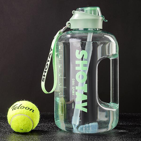 WTEMPO Large Capacity Sport Water Bottles Men's and Women's Outdoor Fitness Water Cup Portable with Lifting Rope Sports Plastic Water Cup with Straw