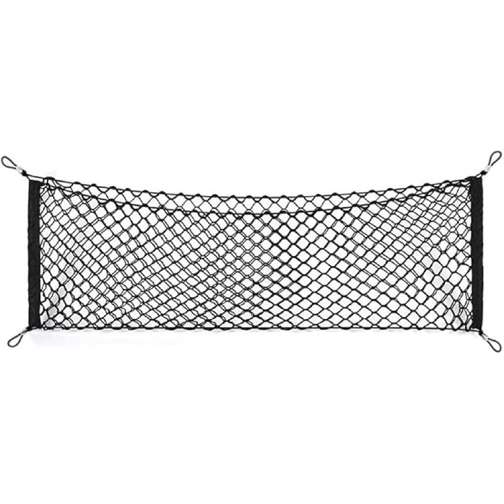 Car Rear Cargo Net, Universal Adjustable Elastic Trunk Cargo Storage Organizer Net Compatible For SUV, Jeep, Truck, Storage Nylon Mesh Double-Layer