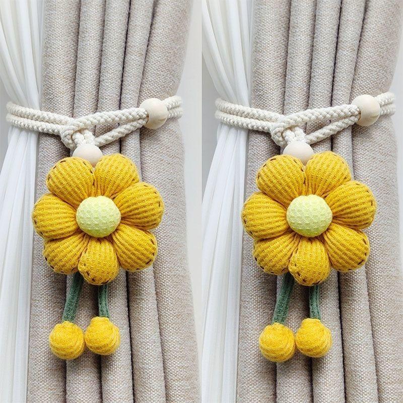 New Curtain Tiebacks Binding Straps Creative Pumpkin Decoration Embellishment Binding Straps Adjustable Gauze Collapse Pendant