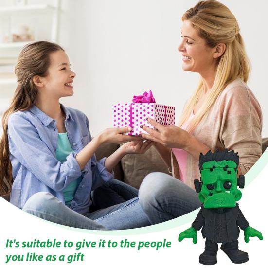 3D Printed Zombie Figurine Movable Joints Halloween Zombie Statue Stress Relief Fidget Toy Desktop Decoration Ornament