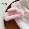 Women Hair Claw Plush Wrap Design Spring Back Head Large Hair Clip Rectangle Shark Hair Clamp Hair Accessory