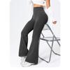 Women's Yoga Pants, High Waist Flared Knit Pants, Black Casual Pants, Comfortable Stretch Fabric