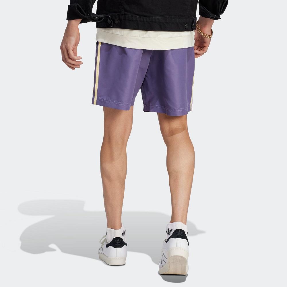 Adidas Originals Trefoil Enjoy Poly Shorts With Three-Stripe Logo Print Men Shorts Tech-Purple IT8188