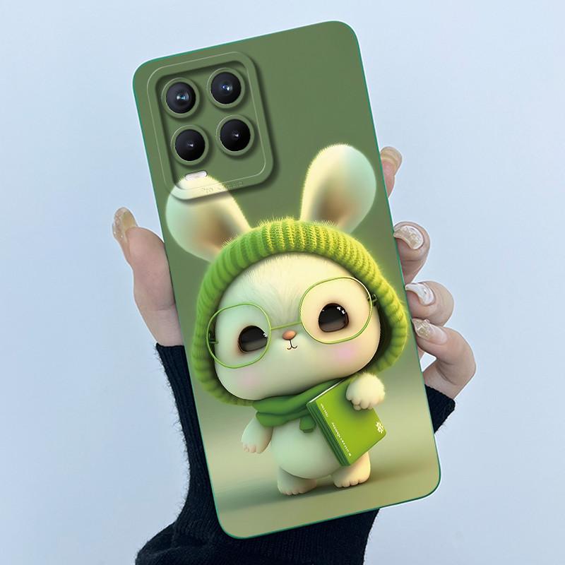 Phone Case For Realme 8 Pro 8i 8S 4G 5G Case Lovely Cartoon Flower Liquid Silicone Soft Shockproof Back Cover For Realme8 Bumper