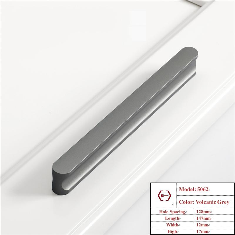 Hidden Furniture Handle Gold Black Gray Kitchen Cabinet Knob Wardrobe Drawer Pull Kitchen Extended Door Handle Accessories Knobs