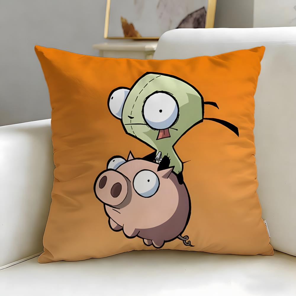 Classic Animated Series Invader Zim Cushion Cover Soft & Easy-Wash Pillow Case – Versatile for Couch, Bed, Travel and Office
