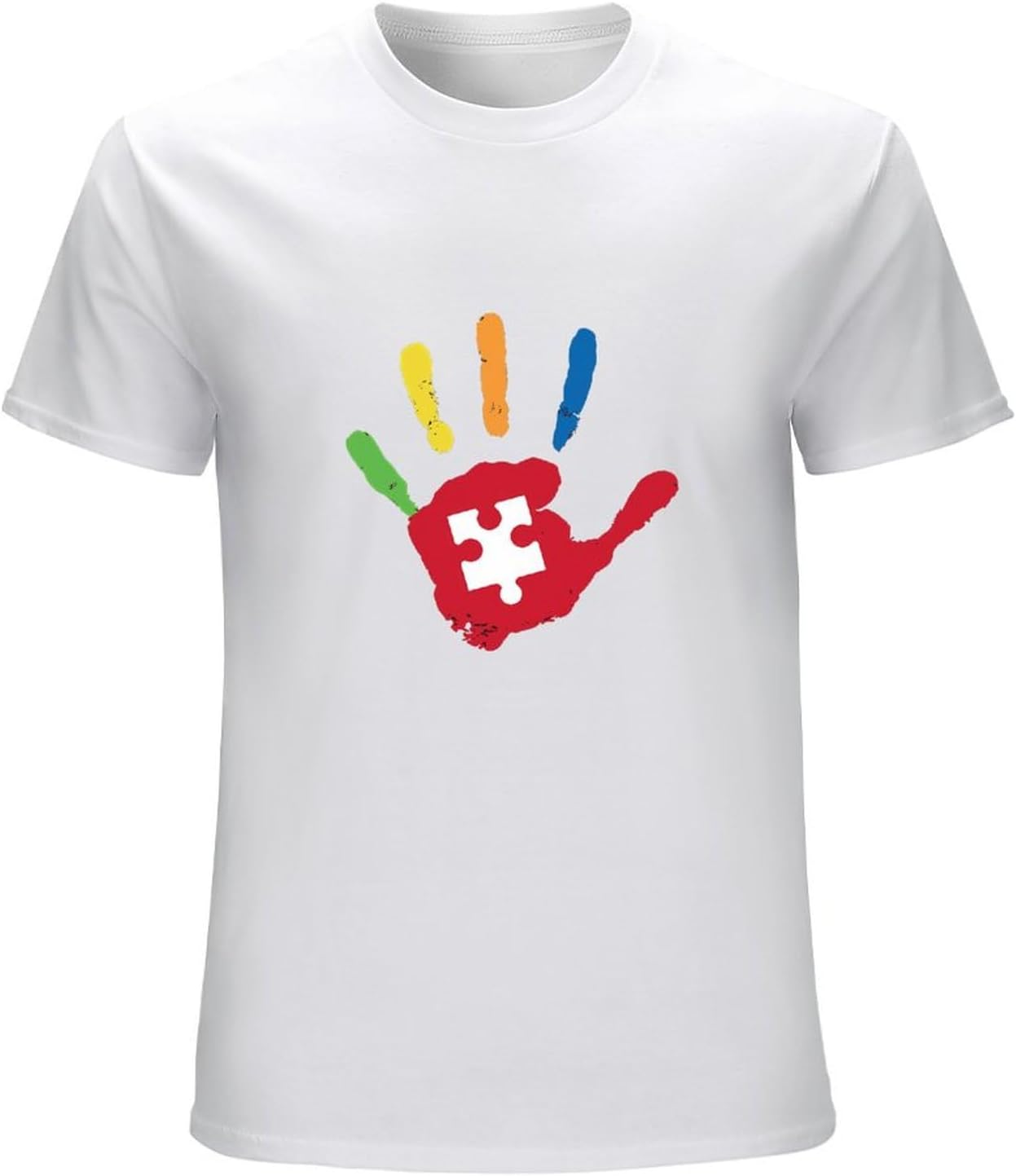 Autism Hand Men T Shirt Autistic Aspergers Awareness Gift Present L