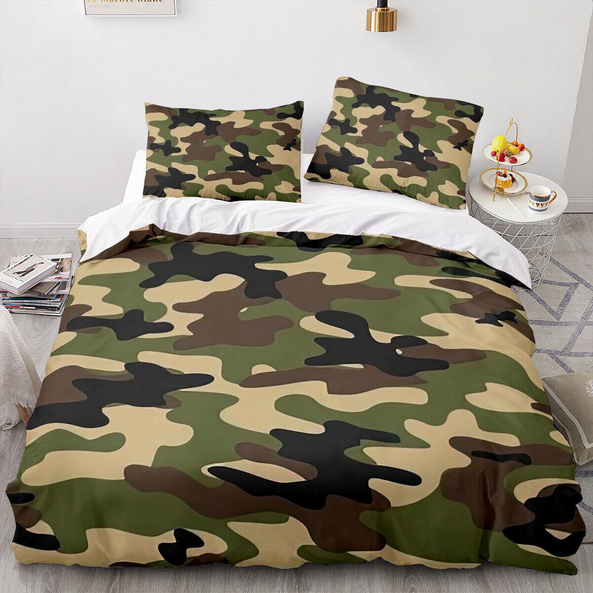 

Камуфляжный армейско-зеленый пододеяльник Doona, комплект постельного белья, одинарный, двухместный, королева Single 135x200cm