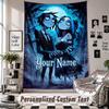 Custom Tapestry Wall Hanging, Corpse Bride Emily Victor Personalized Name Text Home Wall Decor