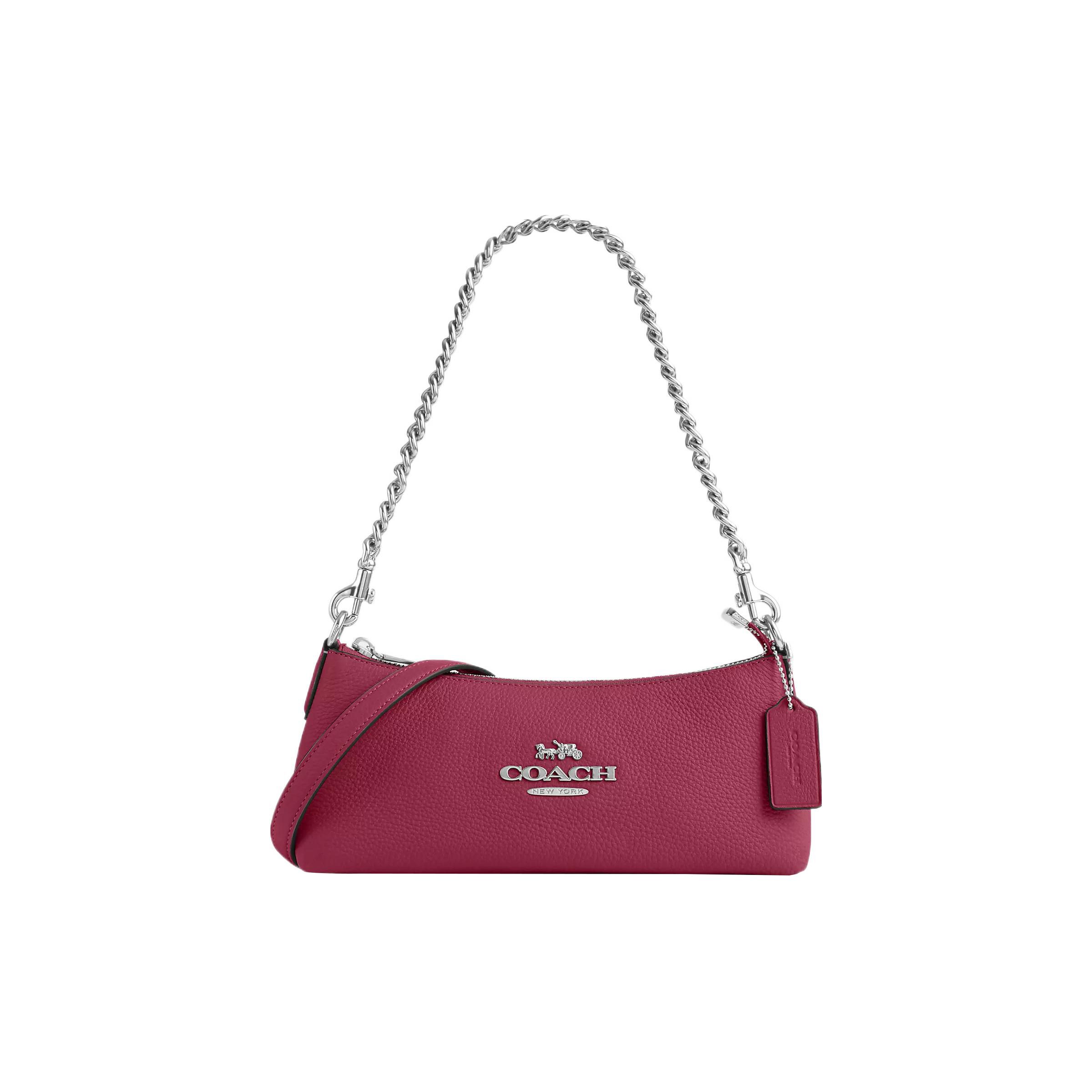 

Coach Charlotte 25 Solid Color Silver Logo Zipper Closure Leather Handheld Crossbody Shoulder Bag Medium Women bags Bright-Purple CL407-SVC0X Basic Set (Bag+Dust Bag)