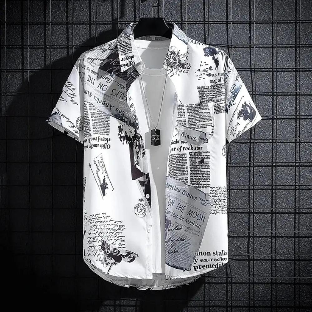 Hawaiian Beach Shirts Men's Short-sleeved Casual Shirts Seaside Vacation Quick-drying Clothes Loose Floral Tops