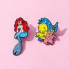 Creative Mermaid Metal Badge Clownfish Alloy Oil Drop Brooch Pin Bag Decoration