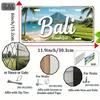 Bali Indonesia Vintage Metal License Plate -  Aluminum Wall Art with Tropical Beach & Volcano Design, Rustic Home Decor for Li
