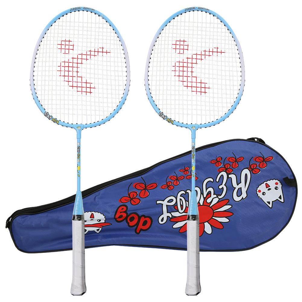 A Pair Aluminium Alloy Cartoon Children Badminton Racket Outdoor Sports Leisure Toy