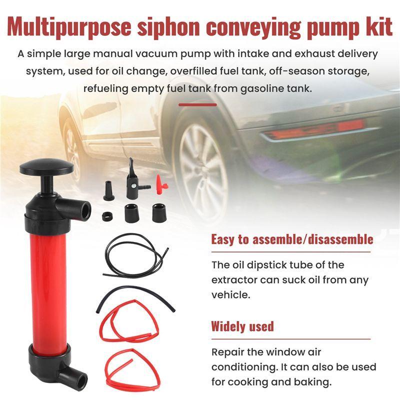 Durable-Multi-Purpose Siphon Transfer Pump Kit, With Dipstick Tube Fluid Fuel Extractor Suction Tool For Oil, , Water,