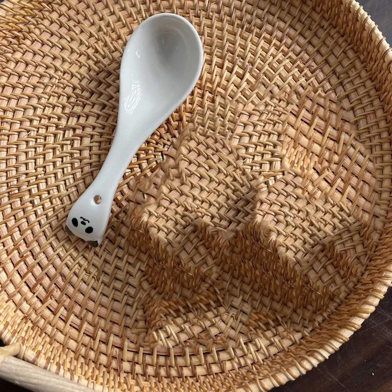 Керамическая миска с мультяшным рельефом, бытовая кухонная миска для соуса, ложка, миска для приправ, горячее варево, блюдо для барбекю, керамическая миска