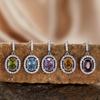 18K Gold Natural Amethyst Citrine Stud Earrings Light Luxury Premium Jewelry
