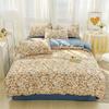 Four-piece Bedding Set Simple Duvet Cover Plant Flower Bed Sheet Adults and Kids Washed Cotton Pillowcase Home Textiles