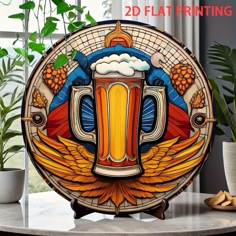 Segno in Latta Metallico Birra Decorazione Murale 20x30cm