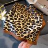 Luxury Satin Leopard Print Hair Scarf Women Kerchief Neck Tie Hand Wrist Foulard Shawl Wraps Head Hijab Bandana Echarpe