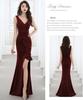 BaiFuFen Sexy Long Sleeveless Dress for and New Elegant Back Ruffle Slit Dress for Elegant Women's V-Neck Weddings, Concerts, Receptions, Year's