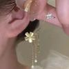 Módní náušnice bez dírky Dlouhé střapcové háčky na uši Klipsy na uši bez piercingu