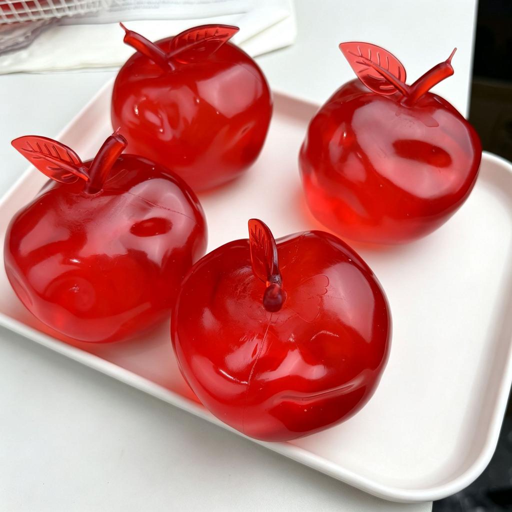 Moldable Red Apple Squeeze Toy Squishy Fruit Apple Fidget Toy Stress Relief Decompression Toys No-Rebound New Year Chrismas Gift