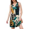 Women's Bohemian Leisure Temperament Seaside V-Neck Slit Print Dress