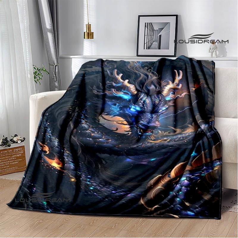 3D Retro dragon Printed blanket Flannel Warm blankets Soft and comfortable blanket bed linings cubre cama Birthday Gift