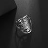 Stainless Steel Metatron Ring Adjustable Size Archangel Signet Lotus Flower Ring Solomon Geometry Supernatural Women Jewelry