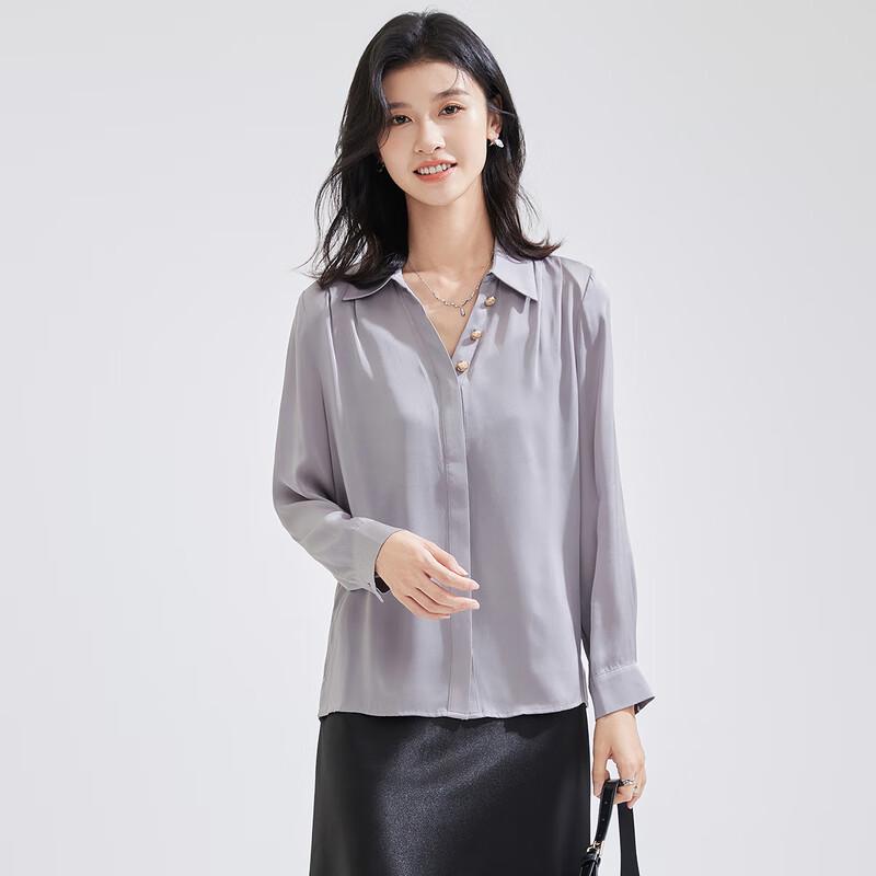 Women s Classic Mulberry Silk Blend Business Shirt XL