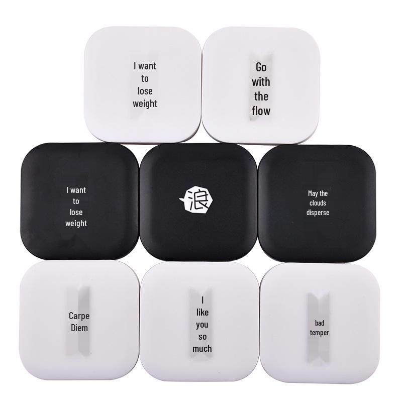 Modny pojemnik na soczewki kontaktowe z postacią ze slangu internetowego